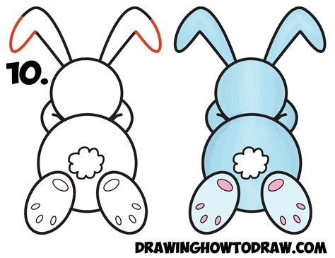 bunny cartoon drawing|rabbit drawing easy step by.